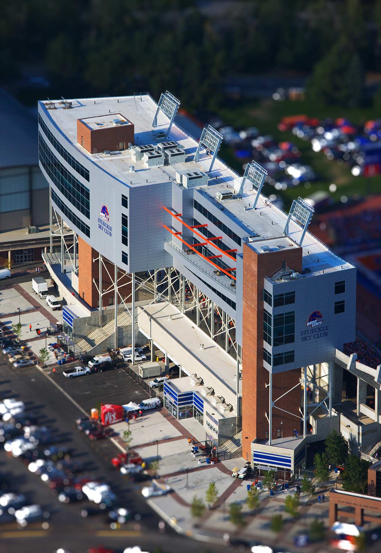 Aerial Photography-Stueckle Sky Center, Boise State Albertsons Stadium, With Special Effects.