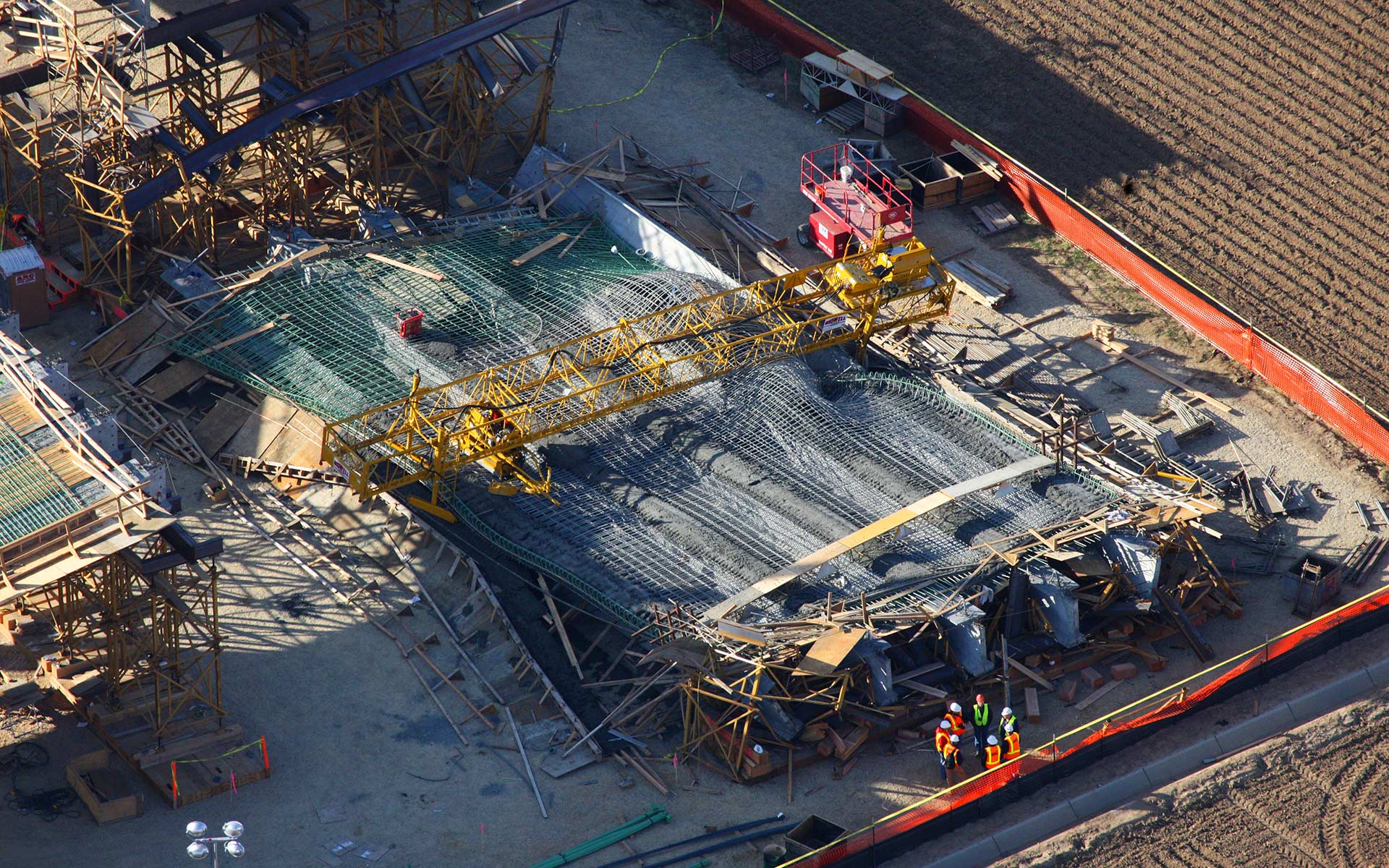Forensic Aerial Photography-Bridge Component Collapse During Construction.