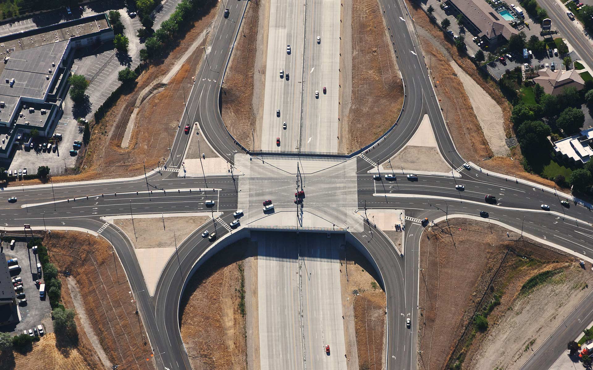 Aerial Photograph-Interstate 84 Vista Blvd. SPUI Interchange Traffic Monitoring Frame Capture.