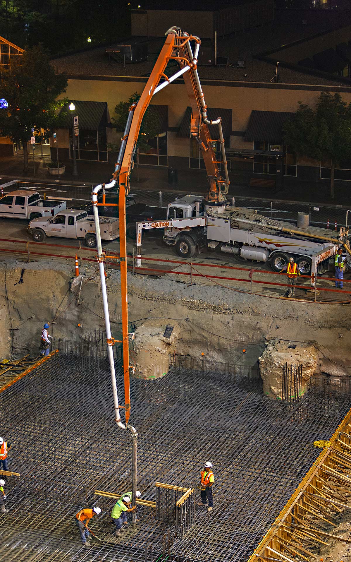 Forensic Aerial Photography-Cement Crane Night Pour.
