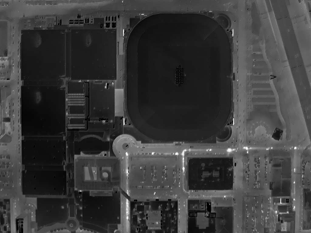Orthogonal Aerial Thermograph of America's Center (St. Louis, MO Convention Center) in St. Louis.