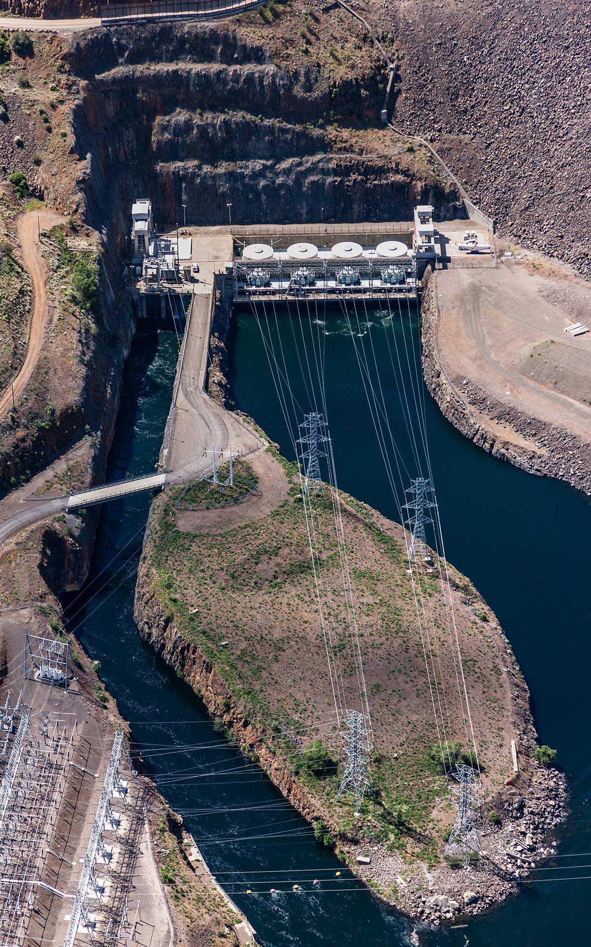 Aerial Photography-Brownlee Dam on the Snake River, North of Ontario, Oregon.