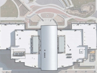 Aerial Photography-Orthogonal View, Meridian City Hall Roof with Special Effects.