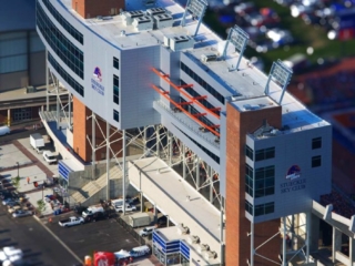 Aerial Photography-Stueckle Sky Center, Boise State Albertsons Stadium, With Special Effects.