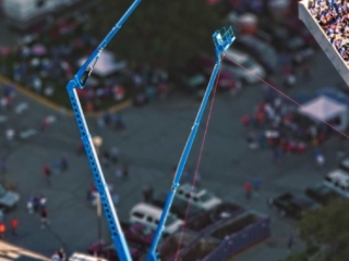 Aerial Photography-Man Lifts at NCAA Event.
