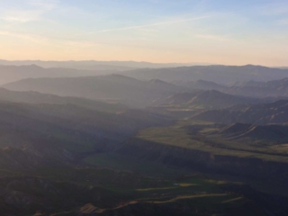 Aerial Photography-South Fork of the Boise River Just After Sunrise.