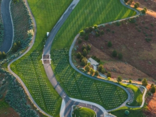 Aerial Photography-Idaho Veteran's Cemetery, Memorial Day Sunrise.