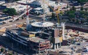 Aerial Photography, JUMP Construction Downtown Boise, Idaho, With Cranes.