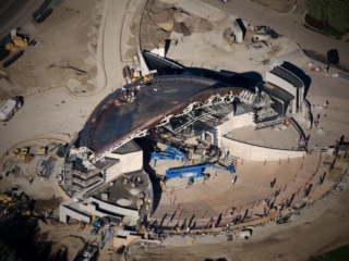 Aerial Photography-Sun Valley, Idaho Pavillion Construction.