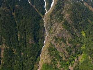 Aerial Photography-Alluvium With Factors, Ross Lake, Washington.