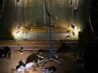 Forensic Aerial Photography-Cement Crane Night Pour.