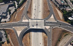 Aerial Photograph, Interstate SPUI Interchange Traffic Monitoring Frame Capture.