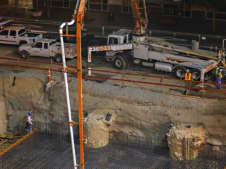 Forensic Aerial Photography-Cement Crane Night Pour.
