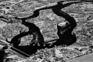 Near Infrared Aerial Photography, Barber Dam And the Boise River, East Boise, Idaho.