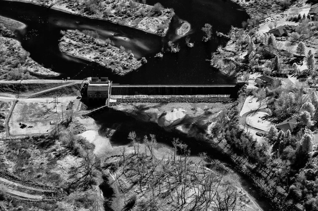 Near Infrared Aerial Photography, Barber Dam On the Boise River, East Boise, Idaho.