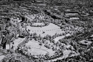 Near Infrared Aerial Photography, Ann Morrison Park, Downtown Boise, Idaho.