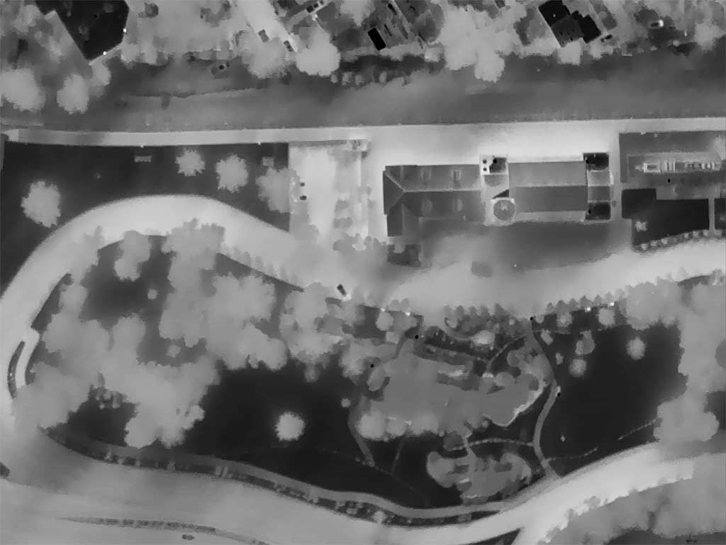 Aerial Thermograph of the Boise Depot and Platt Gardens, Boise, Idaho.