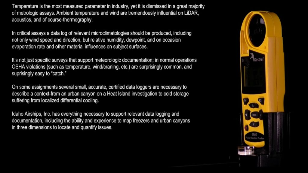 Forensic Meteorologic Data Logging for Thermography, Acoustics, Etc.