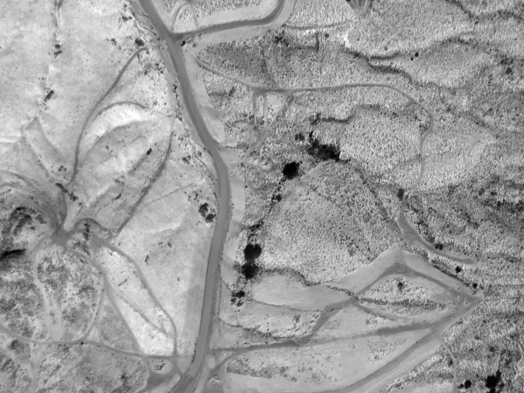 Daytime Aerial Thermograph of Rural Area Near Riverside, California (33.958701°, -117.297495) Assessing Insolation, Etc.