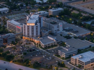 Aerial Photography-St. Alphonsus Regional Medical Center, Boise, Idaho, at Sunrise.